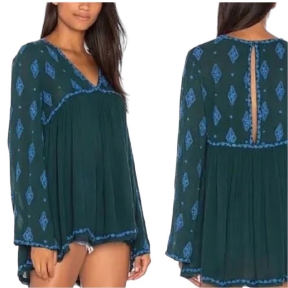 Free People Tops - Free People Diamond Embroidered Top